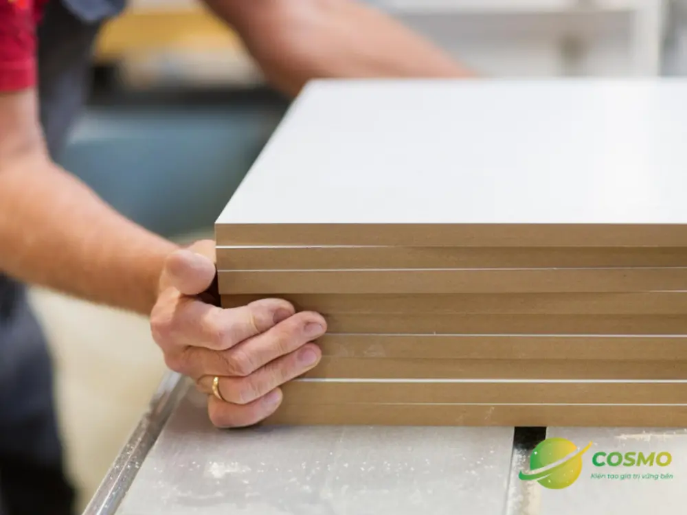 Tùy theo thiết kế, bên cạnh tôn hoặc lưới thép, mâm sàn có thể làm từ ván MDF