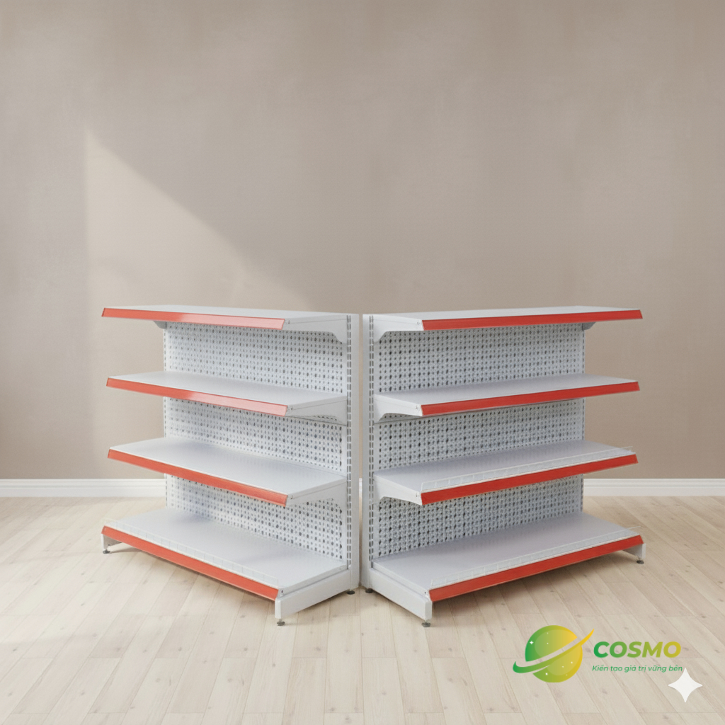 Giá kệ sắt trưng bày kệ tôn đục lỗ