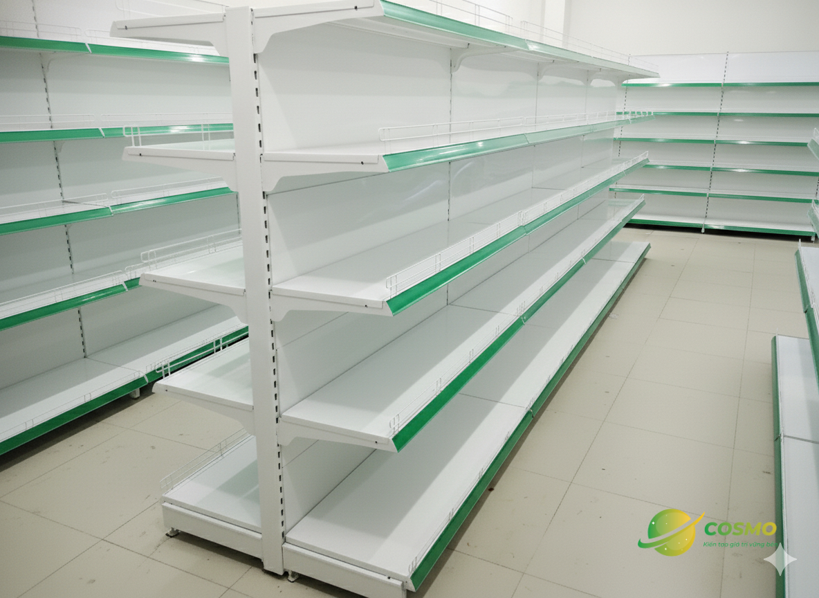 Giá kệ sắt trưng bày tôn liền chịu được tải trọng lớn