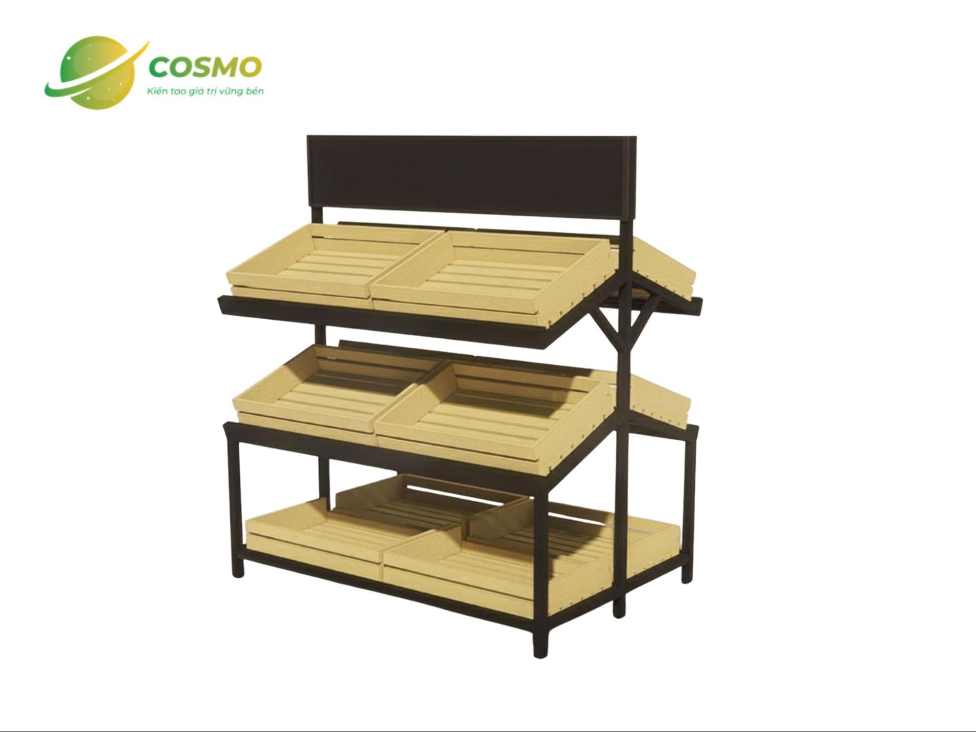 Kệ đôi 3 tầng có topbar