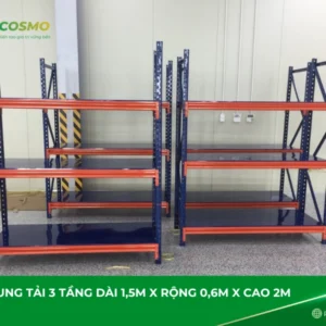 Kệ trung tải 3 tầng dài 1,5m x rộng 0,6m x cao 2m