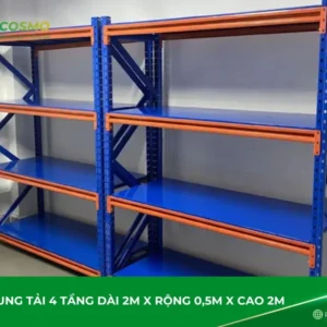 Kệ trung tải 4 tầng dài 2m x rộng 0,5m x cao 2m