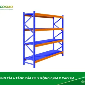Kệ trung tải 4 tầng dài 2m x rộng 0,6m x cao 2m