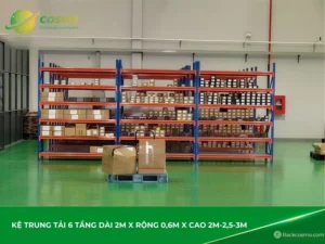 Kệ Trung Tải 6 Tầng Dài 2m x Rộng 0,6m x Cao 2m-2,5-3m Hà Nội